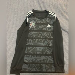 ADIDAS MEN'S MEXICO 19/20 HOME LONG SLEEVE JERSEY BLACK/WHITE - USED